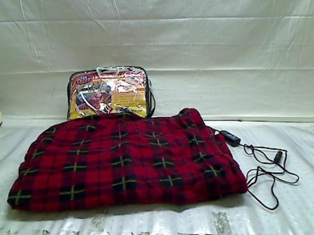 Heated Fleece Travel Electric Blanket   12 Volt   Red Plaid  