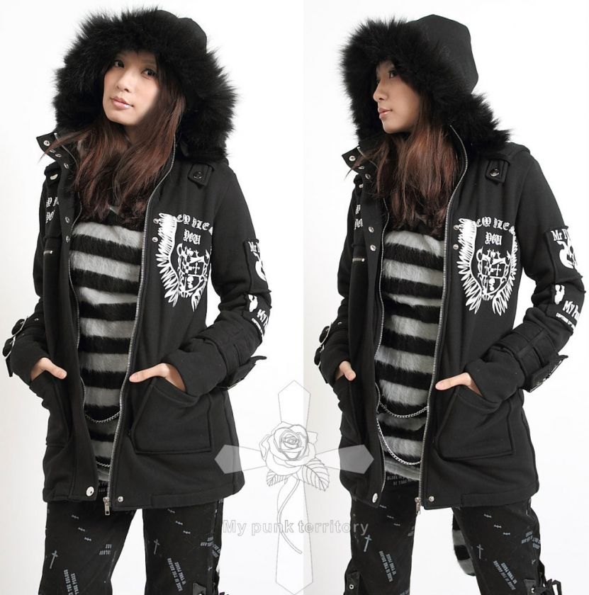 Rebellion Rock DESPAIR ANGEL Punk Soldier Hoodie Jacket  