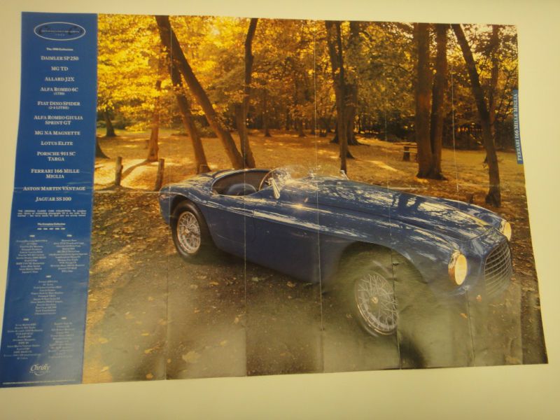 VINTAGE FERRARI 166 MILLE MIGLIA CAR POSTER  