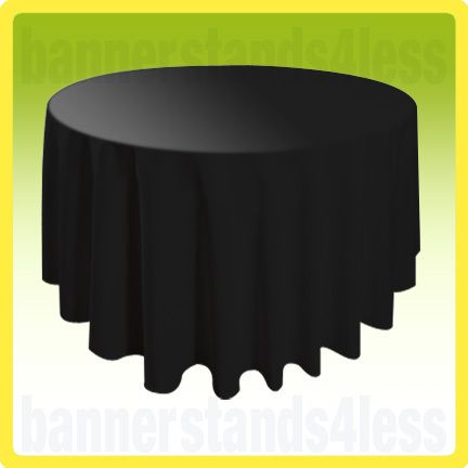10 Pack of 120 Inch Round Table Cover Tablecloths   BLACK  