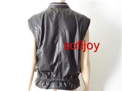 NWT SEE BY CHLOE sz 42 6 8 black lamb LEATHER vest motorcycle biker 