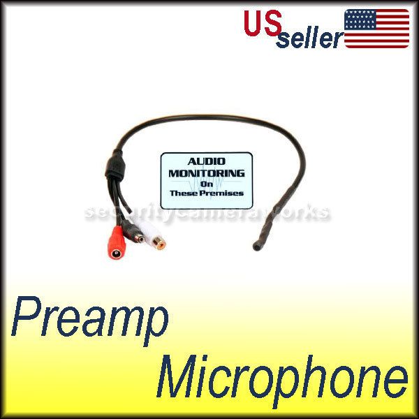 High Sensitive Preamp Mini Microphone with Power Bypass for Security 