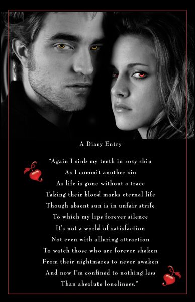 Twilight Romantic Vampire Quote Poster Print  