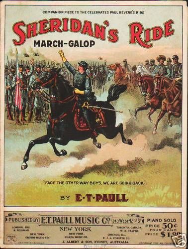 Sheridans Ride MARCH Galop E T PAULL 1922 Sheet Music  