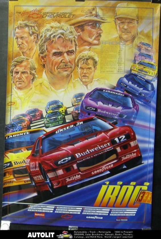 1989 Chevrolet Camaro Race Car Poster Petty Earnhardt  