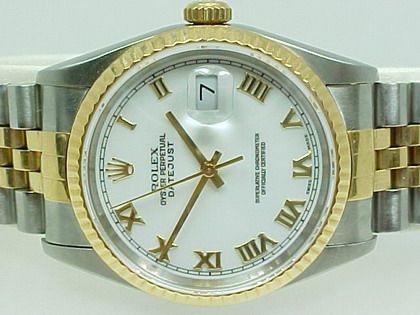 Mens Rolex Oyster Perpetual Two Tone Datejust Watch  