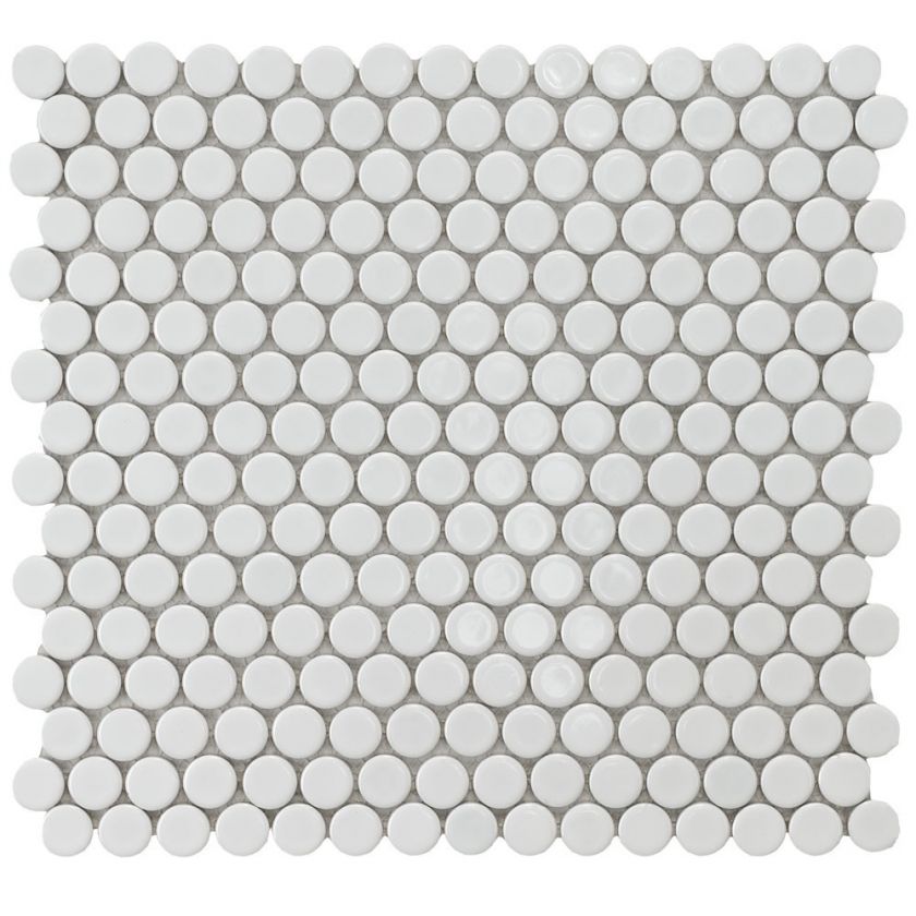 Penny White 12 1/4 x 12 Inch Porcelain Mosaic Tile (10 Pcs/10.2 Sq. Ft 