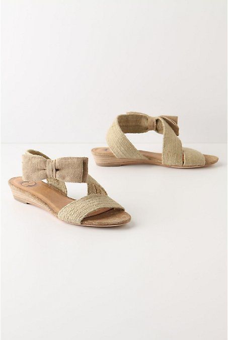 Anthropologie Textured Bowtie Sandals By Lucky Penny Org.$88.00 NIB 