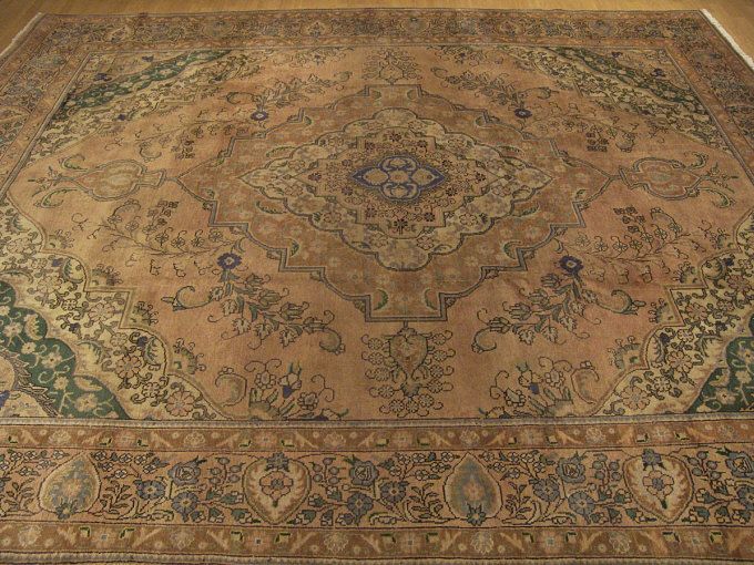 10x13 Handmade Antique Persian Tabriz Serapi Wool Rug  