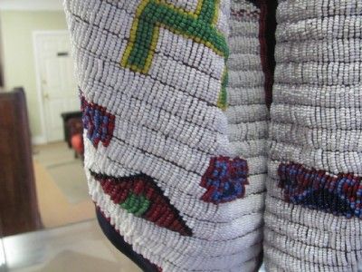 VINTAGE INDIAN LEATHER AND BEADED ANTIQUE NATIVE AMERICAN VEST JACKET 