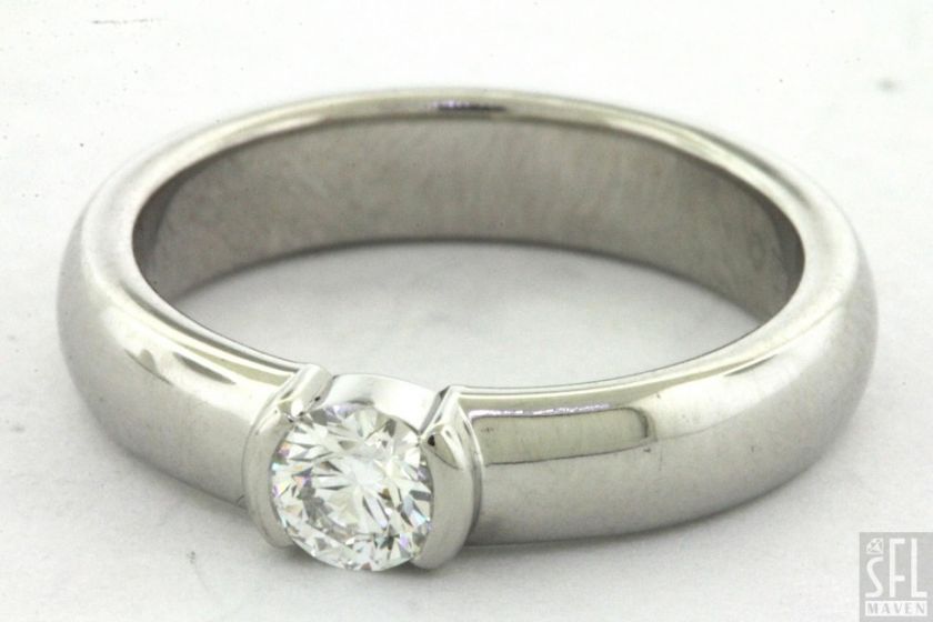 TIFFANY & CO. PLATINUM .26CT VS1/E DIAMOND SOLITAIRE WEDDING RING SIZE 