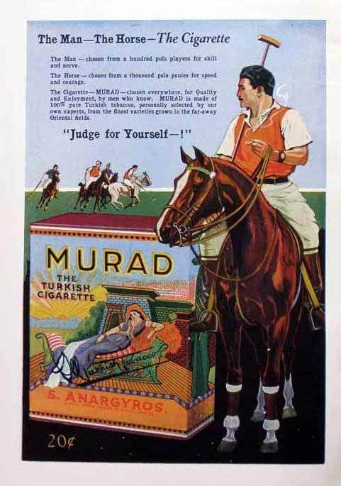 1921 Murad cigarettes polo player AD  
