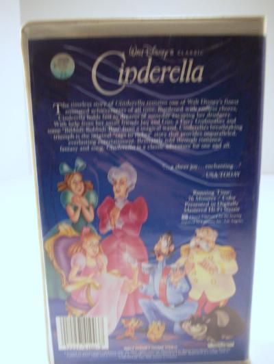 This is a Walt Disney Classic Cinderella Childrens VHS Tape.