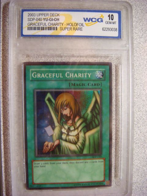 Yu Gi Oh Card GRACEFUL CHARITY Super Rare Yugioh 10 GEM MT HOLOFOIL 