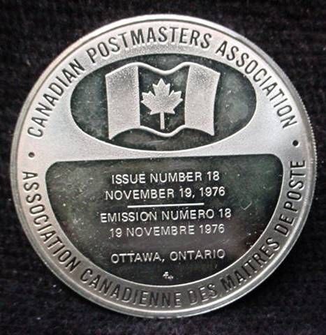1976 Silver 925 Coin Canada Postmasters Association  