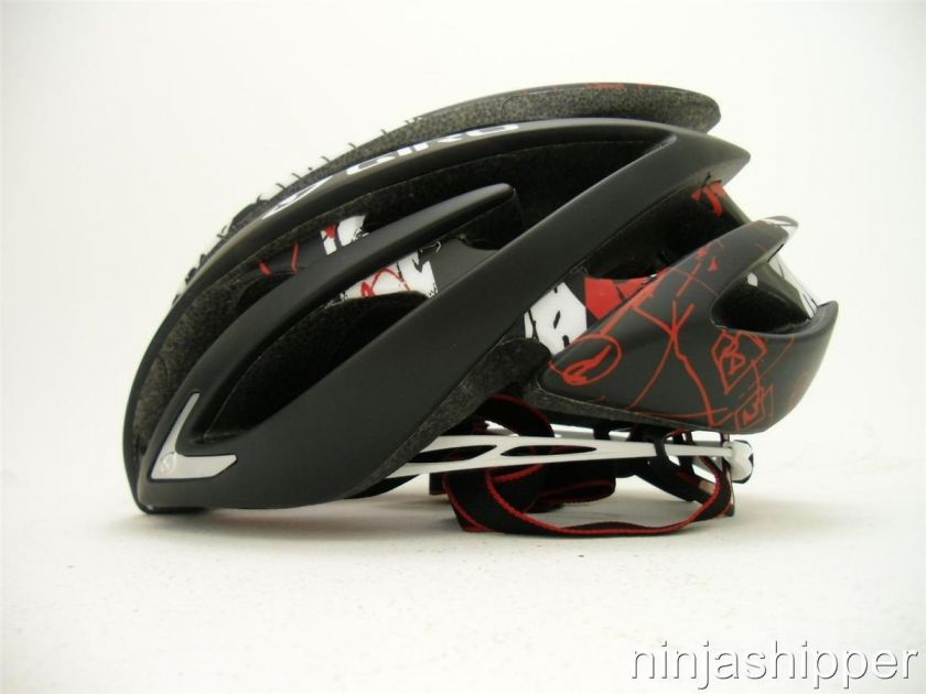 2012 Giro Aeon Matte Black with Red Explosion Bicycle Helmet   Medium 