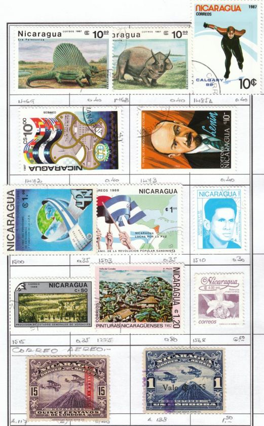 NICARAGUA Collection 940 Different Stamps 1869/1989  