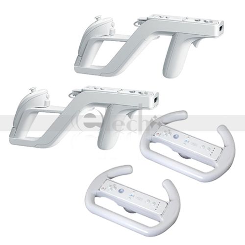 Zapper Gun + 2* Steering Wheel for Nintendo Wii Game  