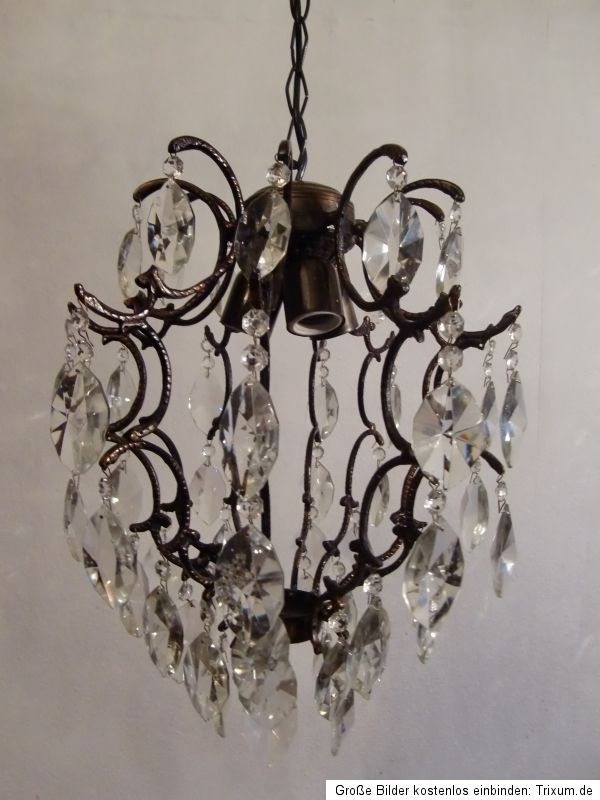 Antique Old Vintage Brass Crystal French Chandelier Luxus Art Nouveau 