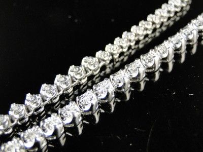 ROW GRADUATED DIAMOND CHAIN NECKLACE 3 CT 34 INCH  