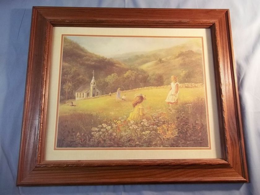   Print~Signature Bettie Zelder~Dated 1981~Nice Pastoral Scene  