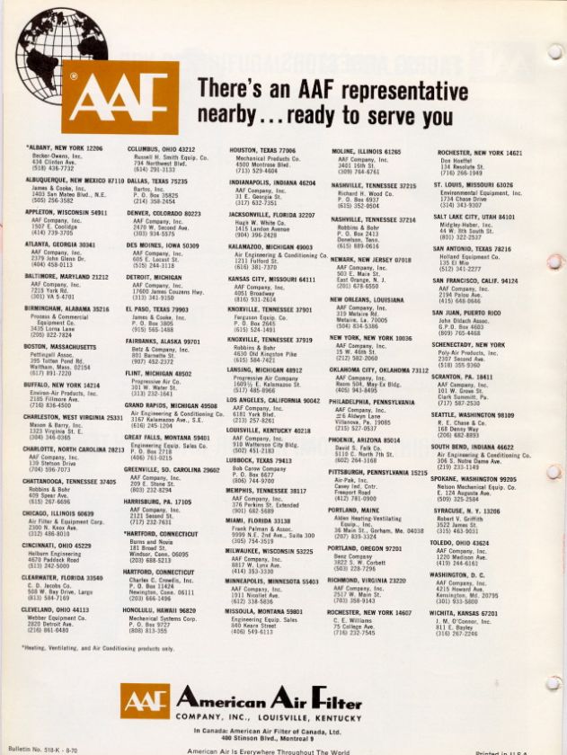 American Air Filters Catalog Asbestos Media Biocel AAF  