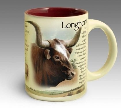 AMERICAN EXPEDITION STONEWARE COFFEE MUG 15 ounces   LONGHORN  