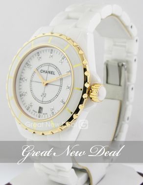 NEW CHANEL J12 QUARTZ WHITE CERAMIC DIAMOND 38MM H2180  