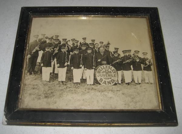 ANTIQUE WELLESLEY MA JUVENILE CHILDREN BAND MUSIC PHOTO  