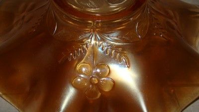   Dugan Carnival Glass Ruffled Bowl Dish Daisy Dear Marigold  