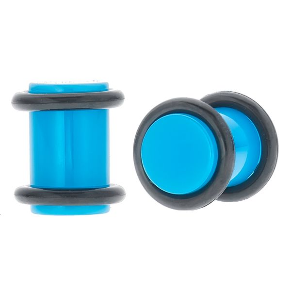 Gauge (6mm)   Blue Vibrant Neon UV Reactive Plugs  