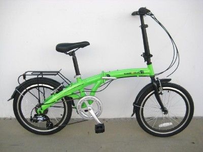 ALLOY NEON GREEN 20 FOLDABLE BIKE SHIMANO TRACK BIKES  