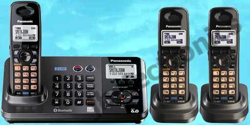 PANASONIC KX TG9382T DECT 6.0 2 LINE 3 CORDLESS PHONES  