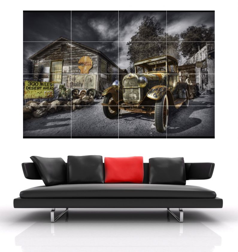 Vintage car HUGE WALL POSTER HD PRINT 76x52 b664  