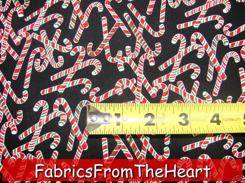 Christmas Time Candy Canes Alexander Henry YARDs Fabric  