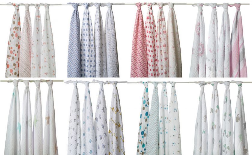 Aden + Anais   Muslin Swaddle Blanket and 100% Cotton swaddling wraps 