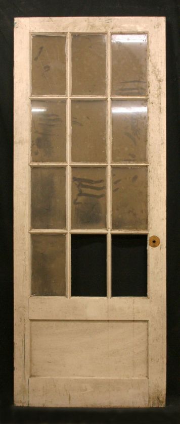 30x76 Antique Interior French Pine Door 12 Windows Glass Lites 1 