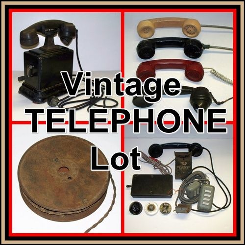 Vintage TELEPHONE GEAR Lot LM ERICSSON PHONE Headsets +  