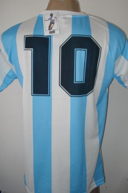 1986 REPLICA ARGENTINA HOME SOCCER JERSEY MARADONA #10  