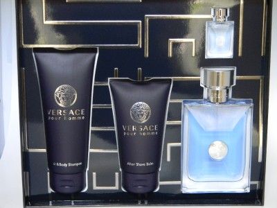 VERSACE POUR HOMME EDT 4 PIECE COFFRET GIFT SET  