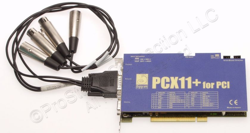 Digigram PCX11+ PCI AES/EBU Broadcast Audio Sound Card  