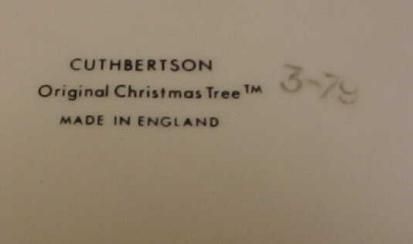 Cuthbertson Original 8 Christmas Tree Plate Wide Band  