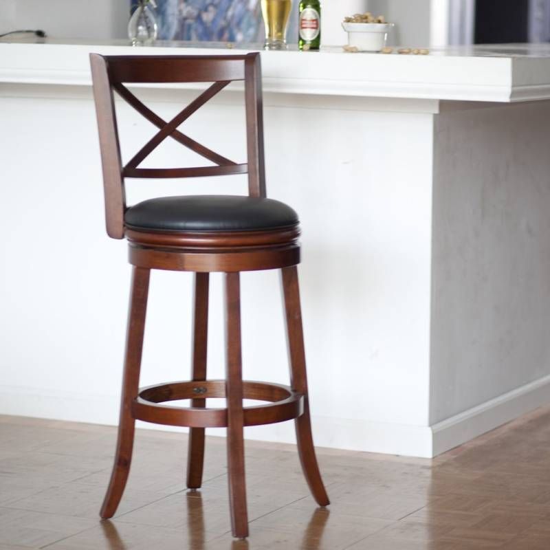 24 Swivel Wood Counter Bar Stool   Avail in 2 Colors  