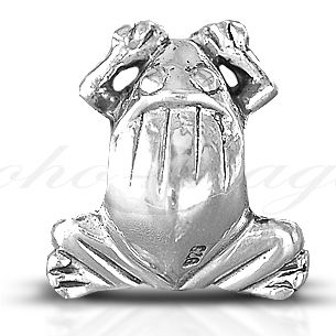 GENUINE SILVER EUROPEAN CHARM BEAD FITS BRACELET FROG  