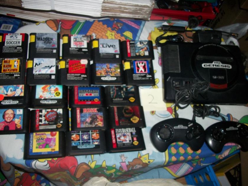 Sega Genesis Model 1 System Console 21 Games Lot Classic RARE TESTED 