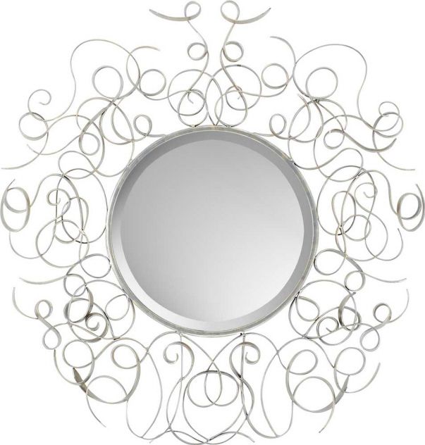 Candice Olson SILVER METAL SCROLL WALL Mantle Mirror  