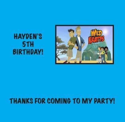 WILD KRATTS Custom Candy Bar Wrappers Birthday Party Favors Gifts 
