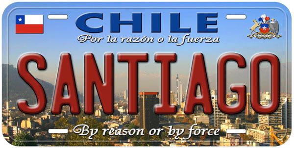 Chile 02 Santiago Car Auto Tag Novelty License Plate  