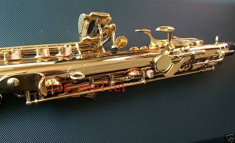 Gold Straight Soprano Saxophone Bb Saxofon New Case F#G  