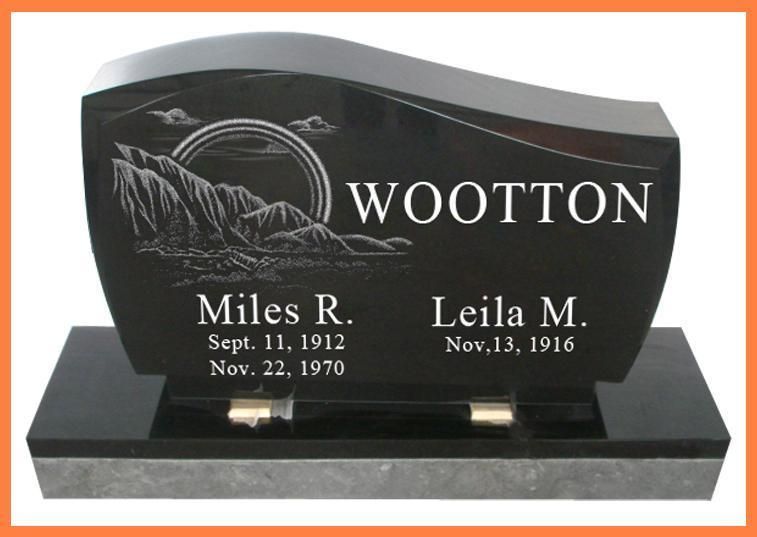 Cemetery Monument Wave Design Custom Headstone Memorial  